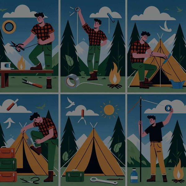 Quelles sont les astuces pour réparer rapidement une tente endommagée en camping?